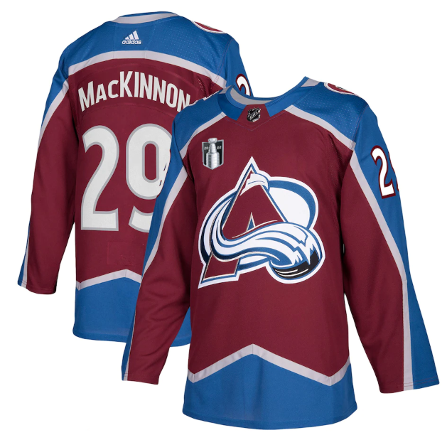 Men's Colorado Avalanche #29 Nathan MacKinnon 2022 Burgundy Stanley Cup Final Patch Stitched Jersey Men's Colorado Avalanche #29 Nathan MacKinnon 2022 Burgundy Stanley Cup Final Patch Stitched Jersey